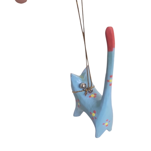 CAT RING HOLDER Gift Kitty Feline Blue Yellow Red - Picture 4 of 4